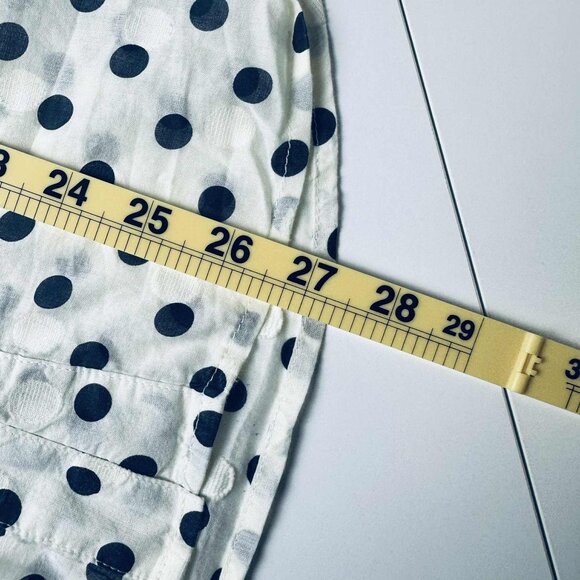 J.Crew White & Navy Polka Dot Sleeveless Button-Down Blouse – Size 4 - Picture 6 of 6